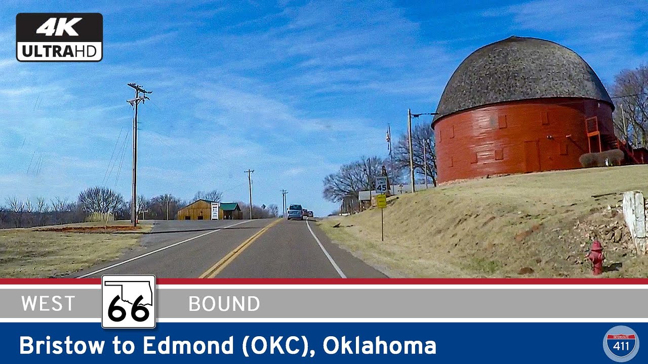 Cruise 64 miles along Oklahoma Highway 66 from Bristow to Edmond, exploring classic Route 66 towns, scenic farmland, and roadside icons like Arcadia’s Round Barn. A must-see slice of Oklahoma Americana!